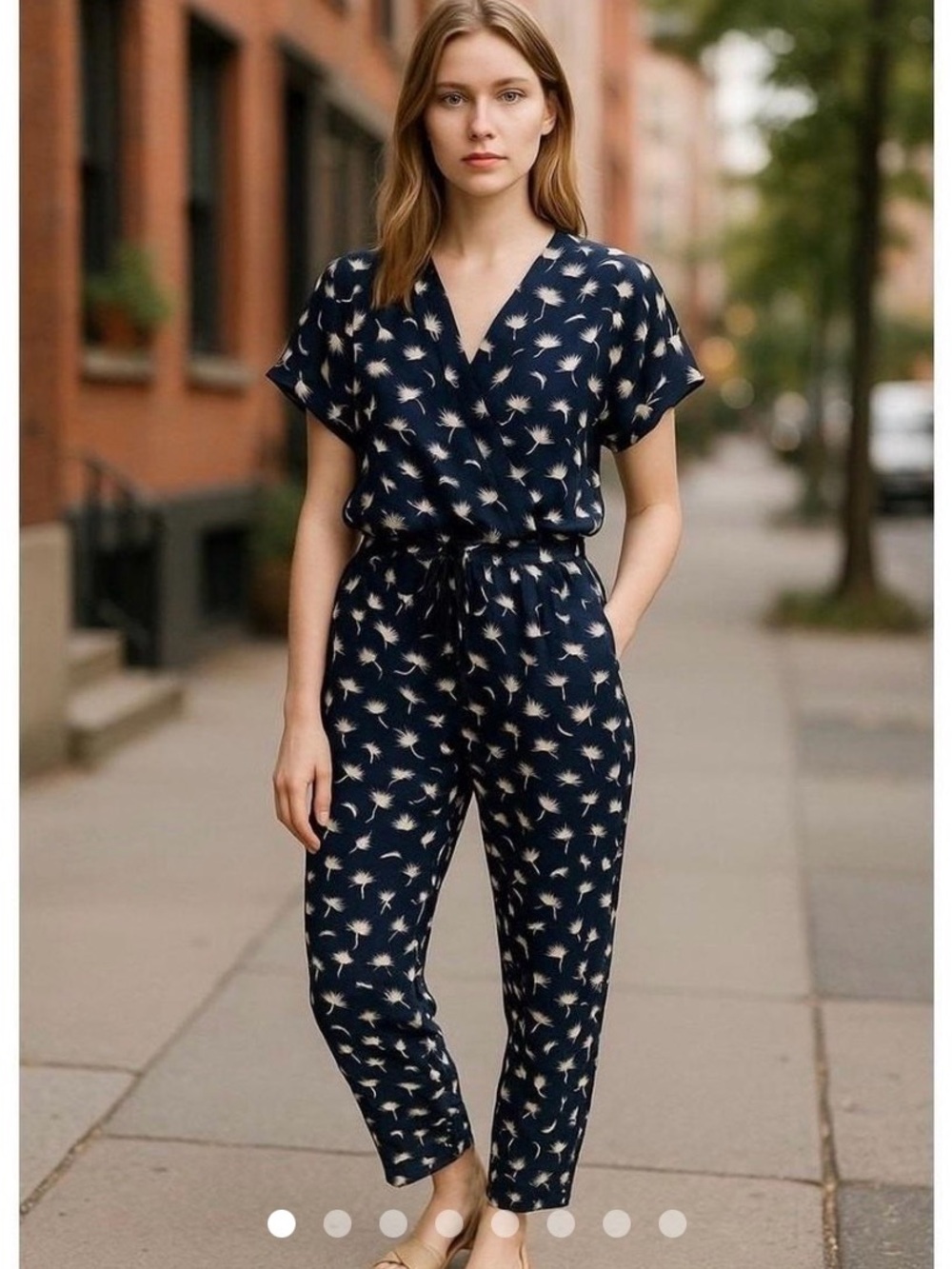 Old Navy Dandelion Printed V-Neck Jumpsuit
